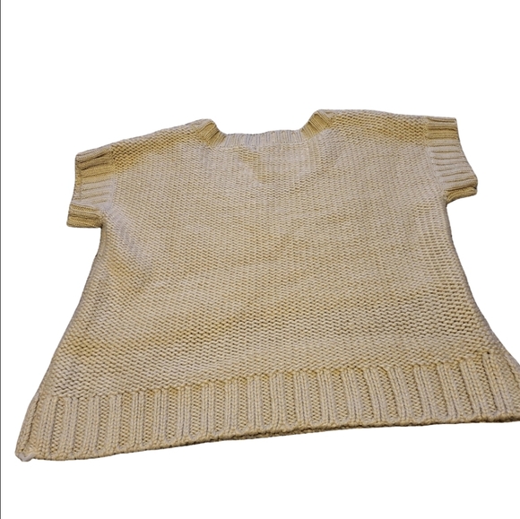 A.N.A. cream crew neck sweater with a cable knit pattern with flecks of gold - Picture 5 of 10